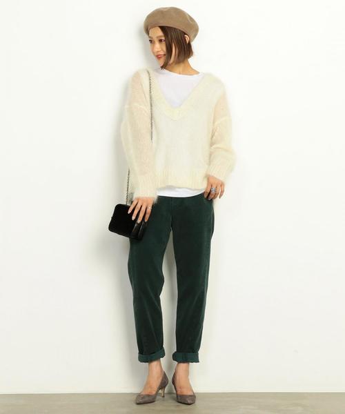 BEAUTY&YOUTH UNITED ARROWS(ビューティーアンドユースユナイテッドアローズ)の「BY∴ モヘアVネックニット ◆(ニット/セーター・レディース・オフホワイト/ネイビー/パープル/イエロー・FREE)」の6枚目の写真