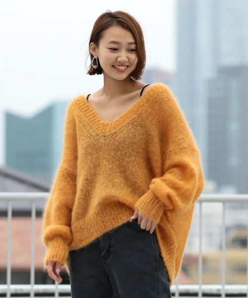 BEAUTY&YOUTH UNITED ARROWS(ビューティーアンドユースユナイテッドアローズ)の「BY∴ モヘアVネックニット ◆(ニット/セーター・レディース・オフホワイト/ネイビー/パープル/イエロー・FREE)」の17枚目の写真