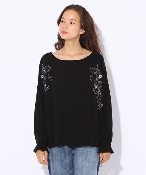 niko and...（ニコアンド）の「レーヨンフロント花刺繍ブラウス（シャツ/ブラウス・レディース・オフホワイト/ブラック/グリーン・LARGE/MEDIUM）」の12枚目の写真