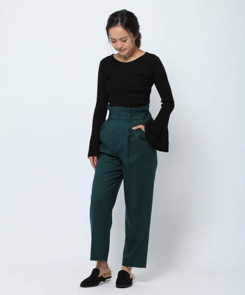 laboratory work（ラボラトリーワーク）の「ハイウエスト2タックテーパードパンツ（その他パンツ・レディース・ブラック/イエロー/グリーン・MEDIUM）」の4枚目の写真