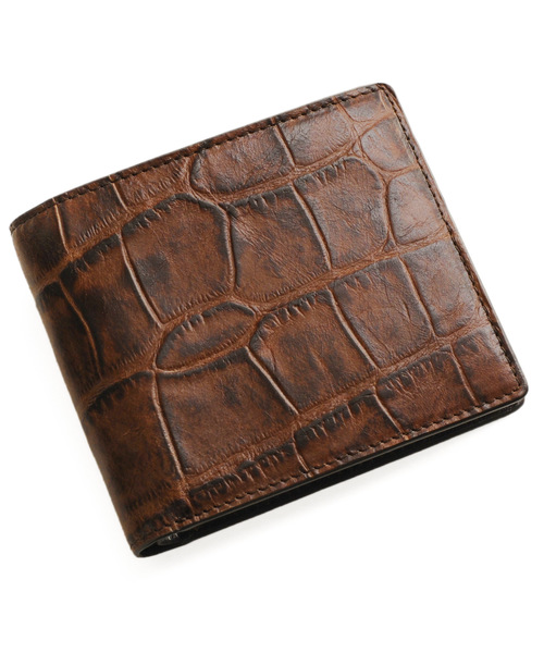 牛革レザークロコダイル型押しミニ折り財布（財布）｜Mia Borsa（ミアボルサ）