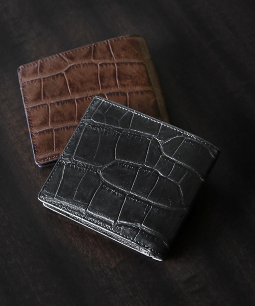 牛革レザークロコダイル型押しミニ折り財布（財布）｜Mia Borsa（ミアボルサ）