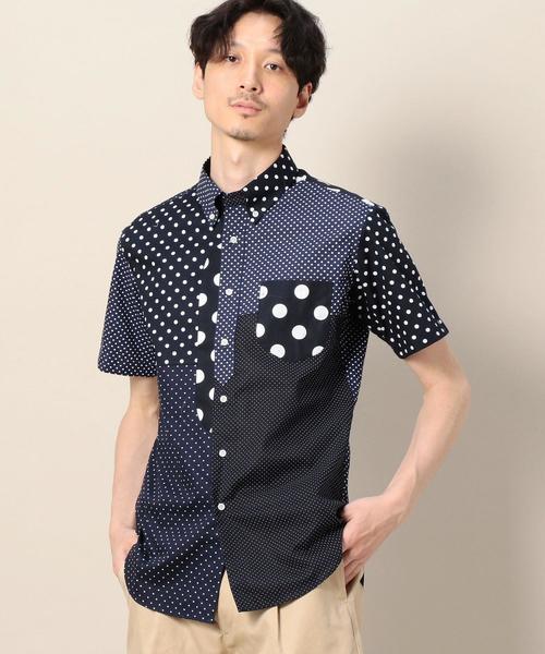 Jipijapa(ヒピハパ)の「【別注】<jipijapa(ヒピハパ)> DOT CRAZY SHIRT/シャツ ◆(シャツ/ブラウス・メンズ・ホワイト/ネイビー・MEDIUM/LARGE)」の2枚目の写真