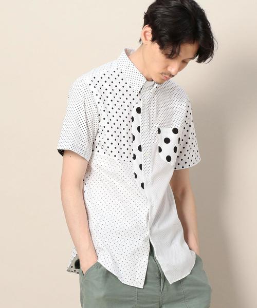 Jipijapa(ヒピハパ)の「【別注】<jipijapa(ヒピハパ)> DOT CRAZY SHIRT/シャツ ◆(シャツ/ブラウス・メンズ・ホワイト/ネイビー・MEDIUM/LARGE)」の1枚目の写真