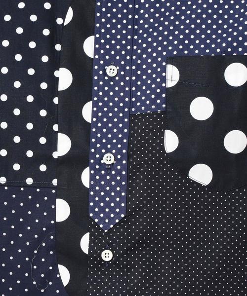 Jipijapa(ヒピハパ)の「【別注】<jipijapa(ヒピハパ)> DOT CRAZY SHIRT/シャツ ◆(シャツ/ブラウス・メンズ・ホワイト/ネイビー・MEDIUM/LARGE)」の4枚目の写真