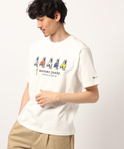 GLOBAL WORK（グローバルワーク）の「サッカージャンキーT/MENS/790257（Tシャツ/カットソー・メンズ・ホワイト/ブラック/グレー/レッド/その他3/ホワイト系その他・LARGE/X-LARGE/SMALL/MEDIUM）」の3枚目の写真