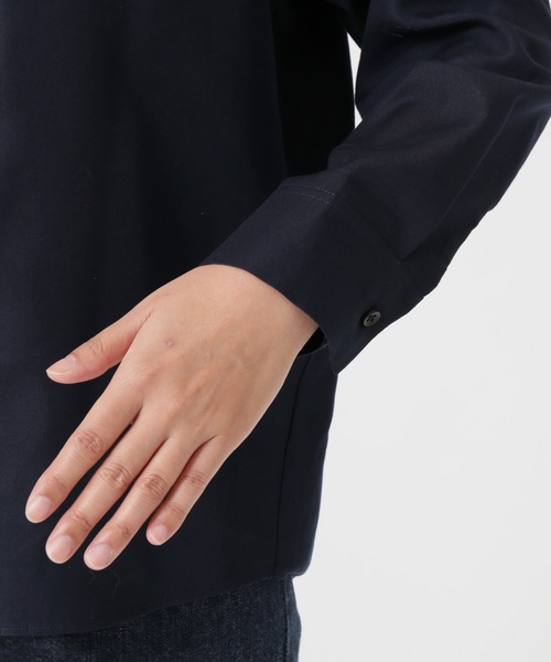 【新品タグ付】SLOBE IENA テンセルダンガリーオーバーシャツ ネイビー SLOBE IENA（スローブイエナ）の「テンセルダンガリーオーバーシャツ