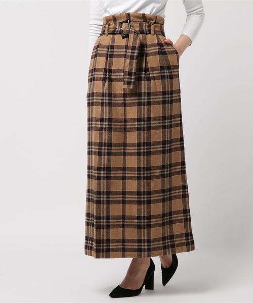 LOWRYS FARM（ローリーズファーム）の「ＢＩＧチェックタイトスカート　813432（スカート・レディース・ネイビー/ブラウン/レッド・MEDIUM/LARGE）」の2枚目の写真