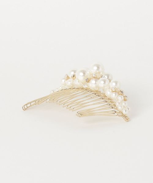 Cupid Heart(キューピッドハート)の「【Cupid Heart】結婚式アクセサリー ツイストパームコーム(バレッタ/ヘアクリップ・レディース・ゴールド・MEDIUM)」の2枚目の写真