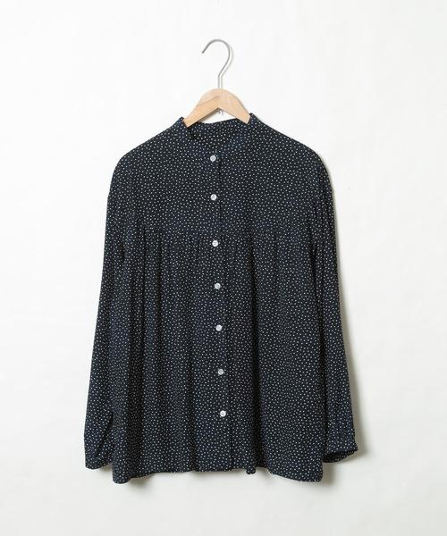 coen（コーエン）の「ドットギャザーブラウス（シャツ/ブラウス・レディース・オフホワイト/ネイビー・FREE）」の4枚目の写真