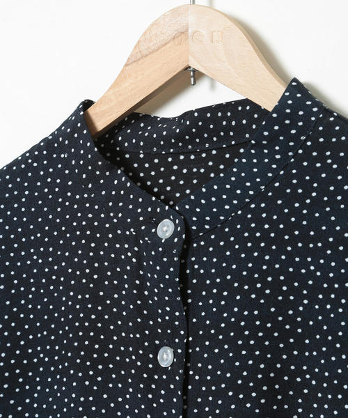 coen（コーエン）の「ドットギャザーブラウス（シャツ/ブラウス・レディース・オフホワイト/ネイビー・FREE）」の6枚目の写真