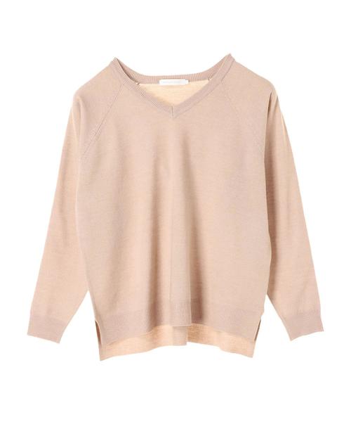 AMERICAN HOLIC（アメリカンホリック）の「Vネックベーシックプルオーバー　＊（ニット/セーター・レディース・サックスブルー/ベージュ/ブラック/チャコールグレー/アイボリー/ピンク/ブルー/杢グレー・M/L）」の22枚目の写真