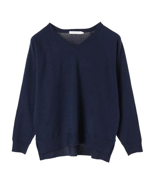 AMERICAN HOLIC（アメリカンホリック）の「Vネックベーシックプルオーバー　＊（ニット/セーター・レディース・サックスブルー/ベージュ/ブラック/チャコールグレー/アイボリー/ピンク/ブルー/杢グレー・M/L）」の20枚目の写真