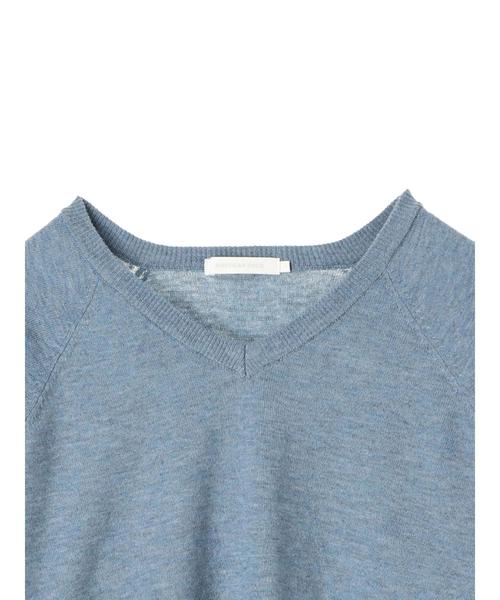 AMERICAN HOLIC（アメリカンホリック）の「Vネックベーシックプルオーバー　＊（ニット/セーター・レディース・サックスブルー/ベージュ/ブラック/チャコールグレー/アイボリー/ピンク/ブルー/杢グレー・M/L）」の13枚目の写真