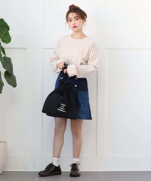 one after another NICE CLAUP（ワンアフターアナザーナイスクラップ）の「ロゴ入り巾着バッグ（ショルダーバッグ・レディース・オフホワイト/ブラック/アイボリー/パープル・FREE）」の21枚目の写真