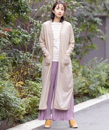 UV加工マキシカーディガン