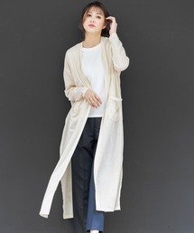 UV加工マキシカーディガン