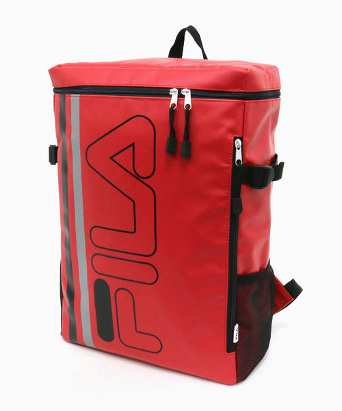 FILA(フィラ)の「FILA/フィラ 撥水ボックスバックパック リュック(バックパック/リュック・メンズ・ブラック/ネイビー/レッド/ブラック×グリーン・FREE)」の4枚目の写真