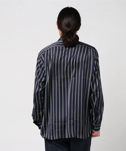 JOHN LAWRENCE SULLIVAN（ジョンローレンスサリバン）の「【JOHN LAWRENCE SULLIVAN】REGULAR COLLAR STRIPE SHIRT（シャツ/ブラウス・メンズ・ネイビー/オレンジ・46/44）」の3枚目の写真