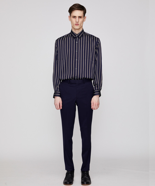 JOHN LAWRENCE SULLIVAN（ジョンローレンスサリバン）の「【JOHN LAWRENCE SULLIVAN】REGULAR COLLAR STRIPE SHIRT（シャツ/ブラウス・メンズ・ネイビー/オレンジ・46/44）」の15枚目の写真