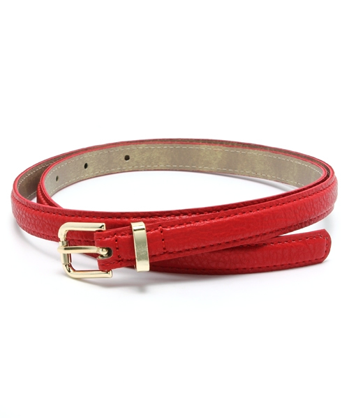 WEGO（ウィゴー）の「WEGO/フェイクレザー細ベルト（ベルト・レディース・ホワイト/ブラック/ネイビー/レッド・FREE）」の4枚目の写真