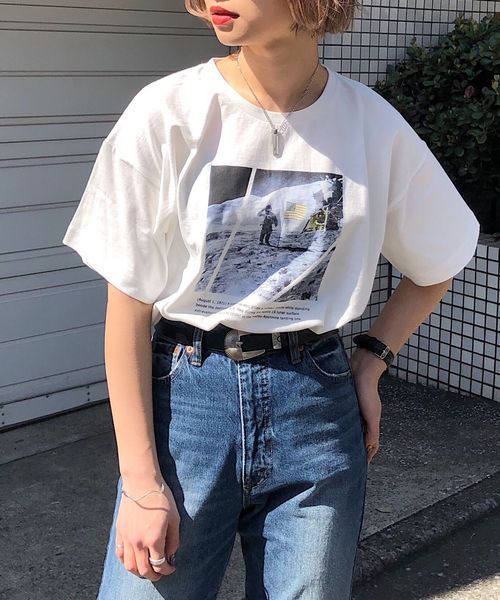 PAGEBOY（ページボーイ）の「NASAフォトTシャツ（Tシャツ/カットソー・レディース・オフホワイト/チャコール・FREE）」の13枚目の写真