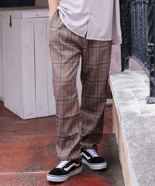 revertical(リバーティカル)の「グレンチェック テーパードパンツ(パンツ)」|ブラウン