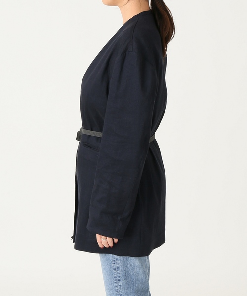 CITYSHOP(シティーショップ)の「ノーカラージャケット(ノーカラージャケット・レディース・ブラック/ライトグレー・38/36)」の7枚目の写真