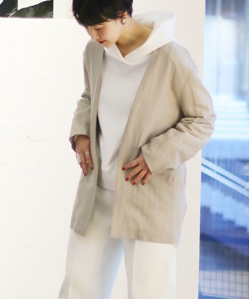 CITYSHOP(シティーショップ)の「ノーカラージャケット(ノーカラージャケット・レディース・ブラック/ライトグレー・38/36)」の21枚目の写真