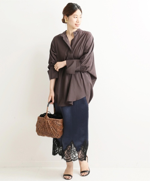IENA - VERMEIL par iena 高密度ブロードドルマンスリーブシャツ