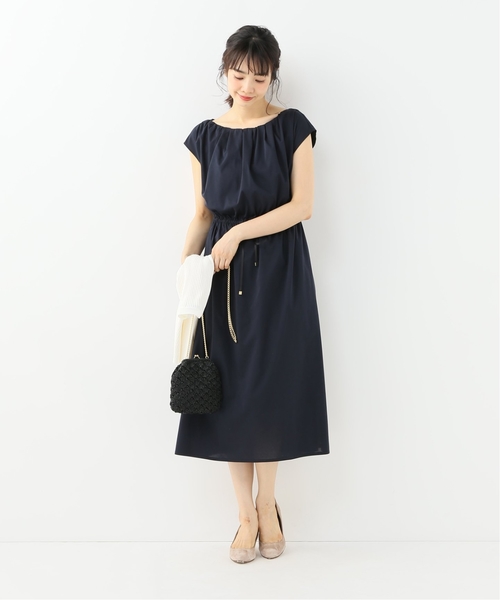 La TOTALITE(ラトータリテ)の「ギャザーフレンチワンピース◆(ワンピース・レディース・ネイビー/ピンク系その他・FREE)」の10枚目の写真
