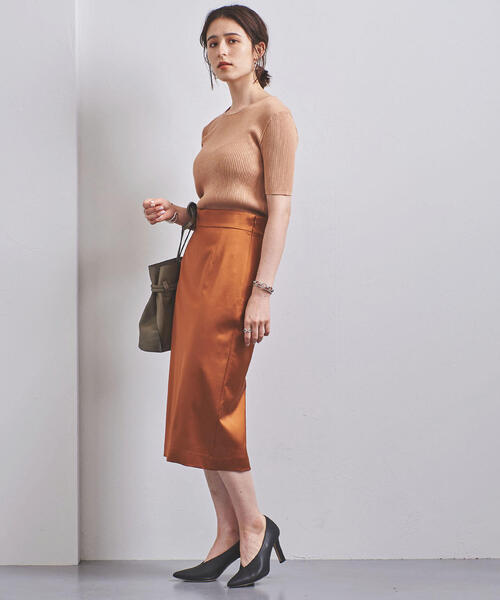 UNITED ARROWS（ユナイテッドアローズ）の「UBCB サテン ハイウエスト タイトスカート（スカート・レディース・ロイヤルブルー/ダークグリーン/オレンジ系その他・40/36/34/38）」の3枚目の写真