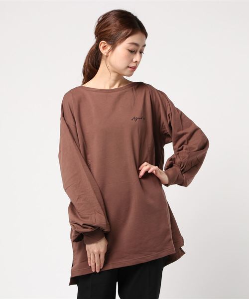archives(アルシーヴ)の「刺繍ワンショルプルオーバー(Tシャツ/カットソー・レディース・ブラック/オフホワイト/モカ・MEDIUM)」の2枚目の写真