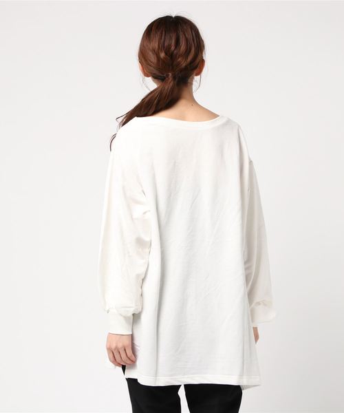 archives(アルシーヴ)の「刺繍ワンショルプルオーバー(Tシャツ/カットソー・レディース・ブラック/オフホワイト/モカ・MEDIUM)」の4枚目の写真