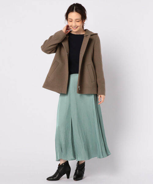 NOLLEY’S（ノーリーズ）の「割繊フレアスカート（スカート・レディース・アイボリー/ミント/キャメル・38/36）」の7枚目の写真