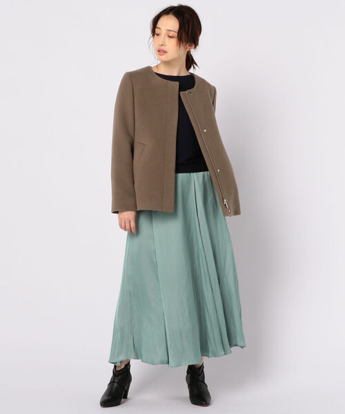 NOLLEY’S（ノーリーズ）の「割繊フレアスカート（スカート・レディース・アイボリー/ミント/キャメル・38/36）」の6枚目の写真