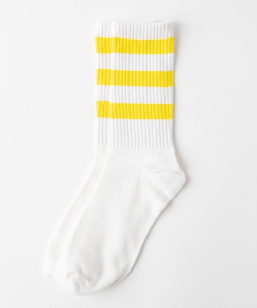 WEGO（ウィゴー）の「WEGO/カラーラインリブソックス（ソックス/靴下・レディース・ホワイト/ブラック/パープル/レッド/ピンク/イエロー/オレンジ/ブルー/グリーン・FREE）」の6枚目の写真