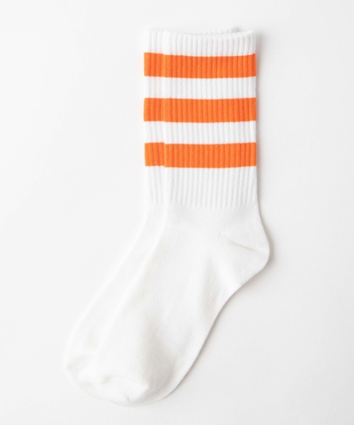WEGO（ウィゴー）の「WEGO/カラーラインリブソックス（ソックス/靴下・レディース・ホワイト/ブラック/パープル/レッド/ピンク/イエロー/オレンジ/ブルー/グリーン・FREE）」の9枚目の写真