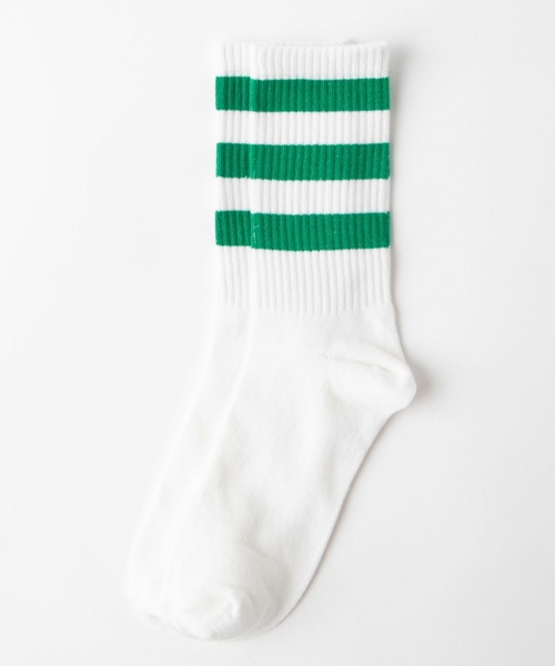 WEGO（ウィゴー）の「WEGO/カラーラインリブソックス（ソックス/靴下・レディース・ホワイト/ブラック/パープル/レッド/ピンク/イエロー/オレンジ/ブルー/グリーン・FREE）」の3枚目の写真