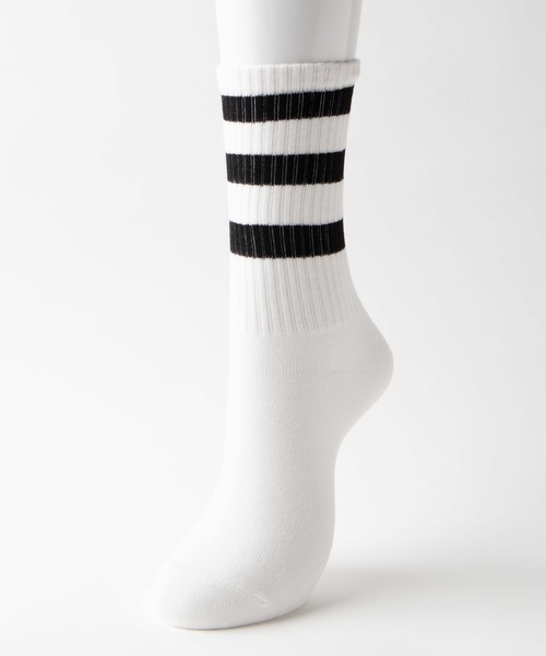 WEGO（ウィゴー）の「WEGO/カラーラインリブソックス（ソックス/靴下・レディース・ホワイト/ブラック/パープル/レッド/ピンク/イエロー/オレンジ/ブルー/グリーン・FREE）」の13枚目の写真