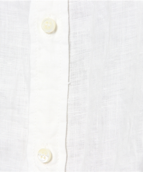 BEARDSLEY（ビアズリー）の「リネンシャンブレーシャツ（シャツ/ブラウス・レディース・オフホワイト/サックスブルー・FREE）」の3枚目の写真