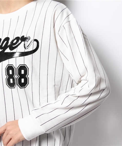 WEGO(ウィゴー)の「WEGO/ストライプロゴスウェット(スウェット・レディース・オフホワイト/ブラック/杢グレー/ネイビー・FREE)」の10枚目の写真