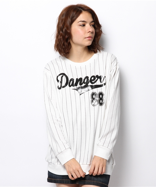 WEGO(ウィゴー)の「WEGO/ストライプロゴスウェット(スウェット・レディース・オフホワイト/ブラック/杢グレー/ネイビー・FREE)」の14枚目の写真