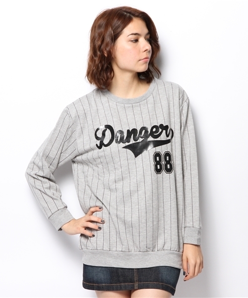 WEGO(ウィゴー)の「WEGO/ストライプロゴスウェット(スウェット・レディース・オフホワイト/ブラック/杢グレー/ネイビー・FREE)」の12枚目の写真