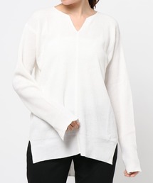 AUDITION（オーディション）の「K2481 ワッフル編みスリットプルオーバー（ニット/セーター）」