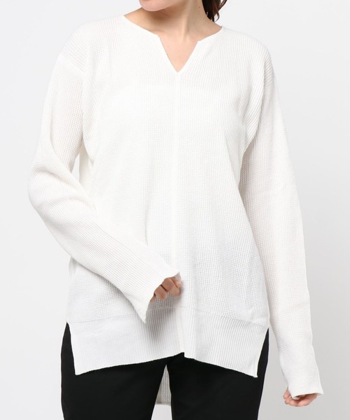 セール】K2481 ワッフル編みスリットプルオーバー（ニット/セーター