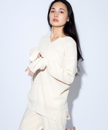 AUDITION（オーディション）の「K2481 ワッフル編みスリットプルオーバー（ニット/セーター）」