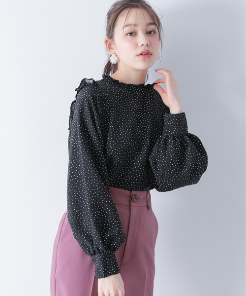 Heather（ヘザー）の「ドットフリルブラウス　872142（シャツ/ブラウス・レディース・ホワイト系その他/ブラック系その他/パープル系その他・FREE）」の3枚目の写真