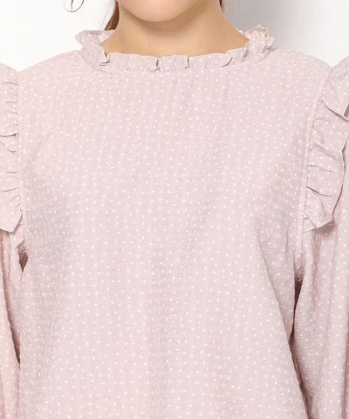 Heather（ヘザー）の「ドットフリルブラウス　872142（シャツ/ブラウス・レディース・ホワイト系その他/ブラック系その他/パープル系その他・FREE）」の4枚目の写真