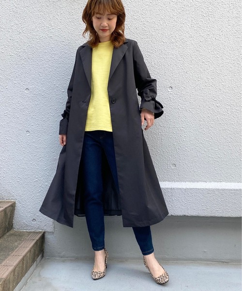 PICCIN(ピッチン)の「バックチュールドレスコート(トレンチコート・レディース・ブラック/ベージュ/キャメル・M)」の15枚目の写真